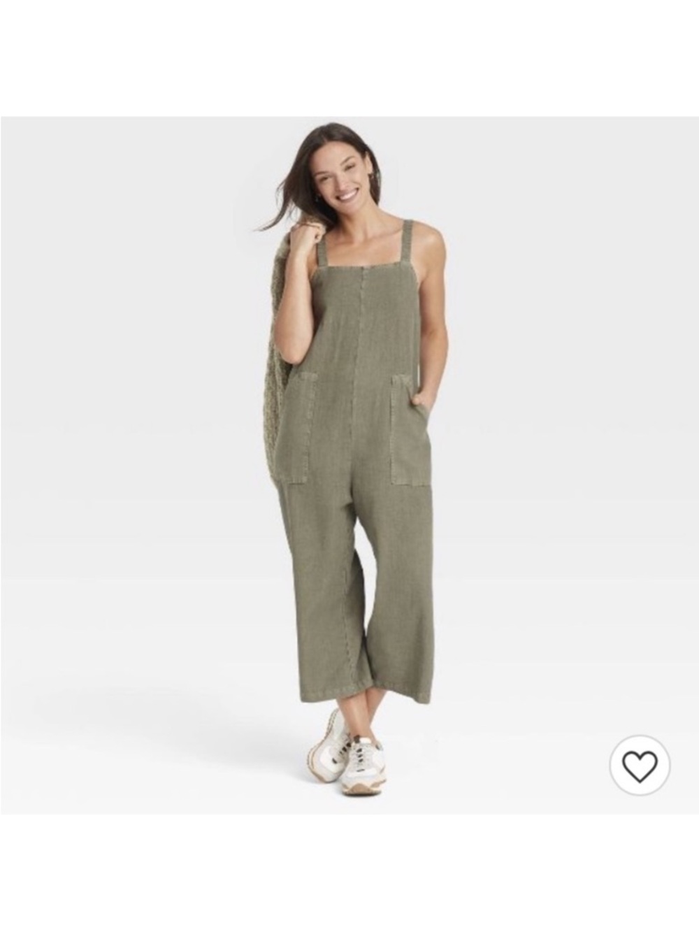 Women’s Universal Thread Green Wide-Leg Linen Jumpsuit- extra small